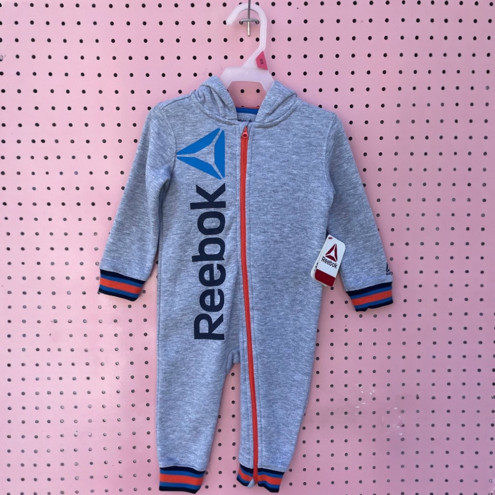 Reebok Gray and Blue Kids Footie